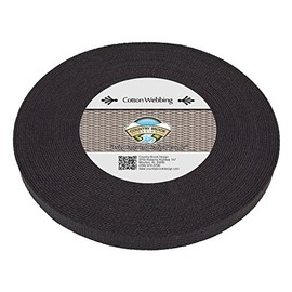 Country Brook Design - 5/8 Inch Black Heavy Cotton Webbing, 10 Yards