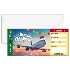 OICPYD Christmas Boarding Pass Gift Ticket, Cruise Surprise Trip Reveal Ideas, Merry Christmas Birthday Anniversary Valentine's Gifts, Fake Plane Tickets, 1 Pc (B01)