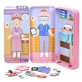 mierEdu Magnetic Game Box Dress Up - Nurse for Dressing I Promotes Motor Skills + Imagination I Ideal for Home and as a Travel Game for Children I Magnetic Toy Children I Toy from 3 Years
