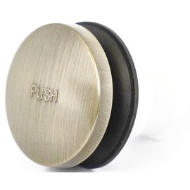 LASCO 03-4903AB Bathtub Drain Tiptoe Style Stopper, 3/8-Inch Male Thread, Antique Brass