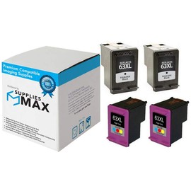 SuppliesMAX Remanufactured Replacement for HP DeskJet 1110/2130/3630/3639/Envy 4511/4528/OJ-3830/4650/ 5220/5272 High Yield Inkjet Combo Pack (2-Black/2-Color) (NO. 63XL) (X4E32AN_2PK)