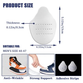 4 Pairs Shoe Wrinkle Protectors, Tsathoggua Shoe Toe Protectors, Wrinkle Protection for Trainers, Anti-Wrinkle Shoes, Toe Box Decreaser for Men, Size 40-47