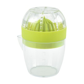 QUINTRA Lemon Squeezer, Plastic Juicer, Manual Hand Juicer, Orange Lime Juicer with Integrated Measuring Cup, Snow Press (Green, One Size)