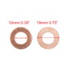 sourcing map 10 Pcs 10mm Inner Diameter Copper Washers Flat