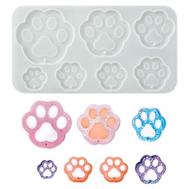 UR URLIFEHALL 10 Pcs Paw Print Molds for Resin Casting Molds Footprint Hangle Molds for DIY Making Earrings Decor Crafts