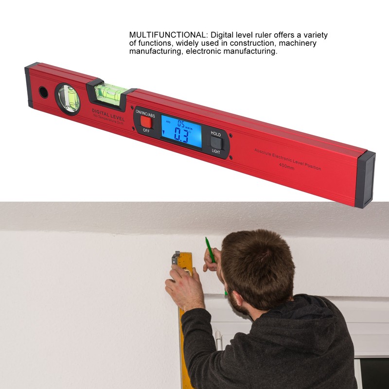 400mm Digital Level Ruler Electronic LCD Display Aluminium Alloy Magnetic