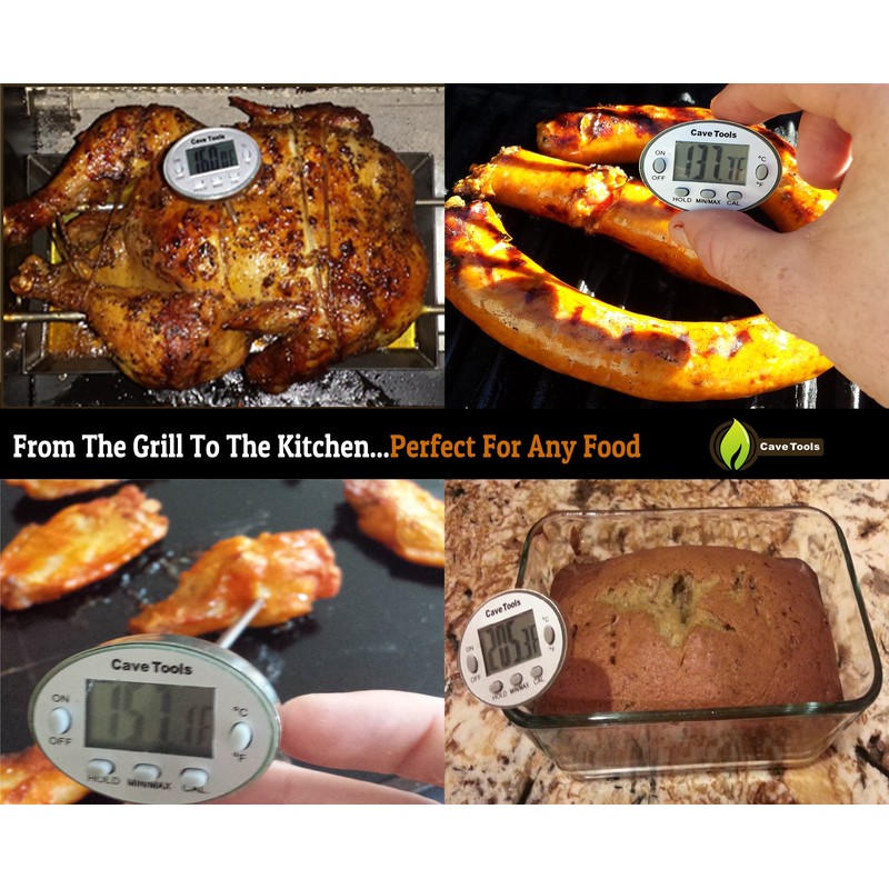 Instant Read Digital Thermometer for Cooking BBQ Grilling Candy Chocolate