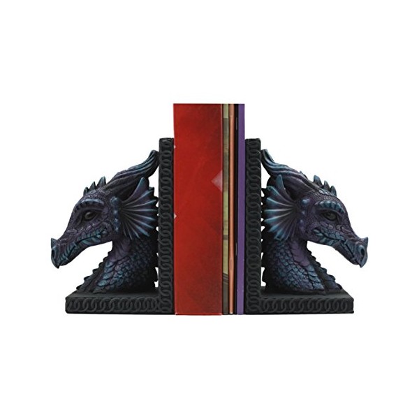 Ebros Purple Beauty Nimrod The Legendary Dragon Head Bookends Set