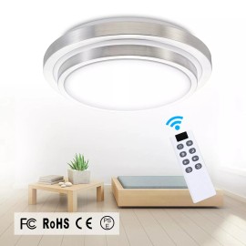 Jaramillo-Retana LED Ceiling Light 40W Dimmable Flush Mount 13.4" w/ Remote 2700K-6000K