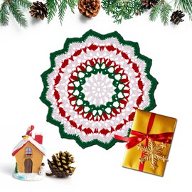 Qxzvzem One Piece 9 Inch Christmas Doily Crochet for Dressers and End Tables Crafts Small Doilies Cloth Lace Placemats Coasters Cotton Round Tablecloth