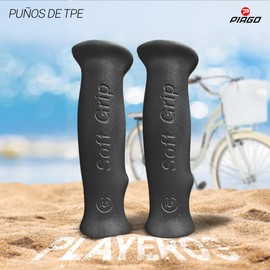 Puños Bicicleta Vintage Ergonómicos Hule 125mm (Negro)