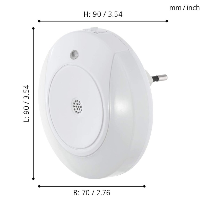 EGLO Tineo LED Socket Light with Night Light Function, Day