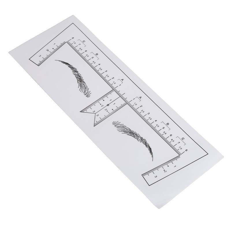 100PCS Eyebrow Ruler Stencils Clear Scale Transparent Adhesive Eyebrow Designer
