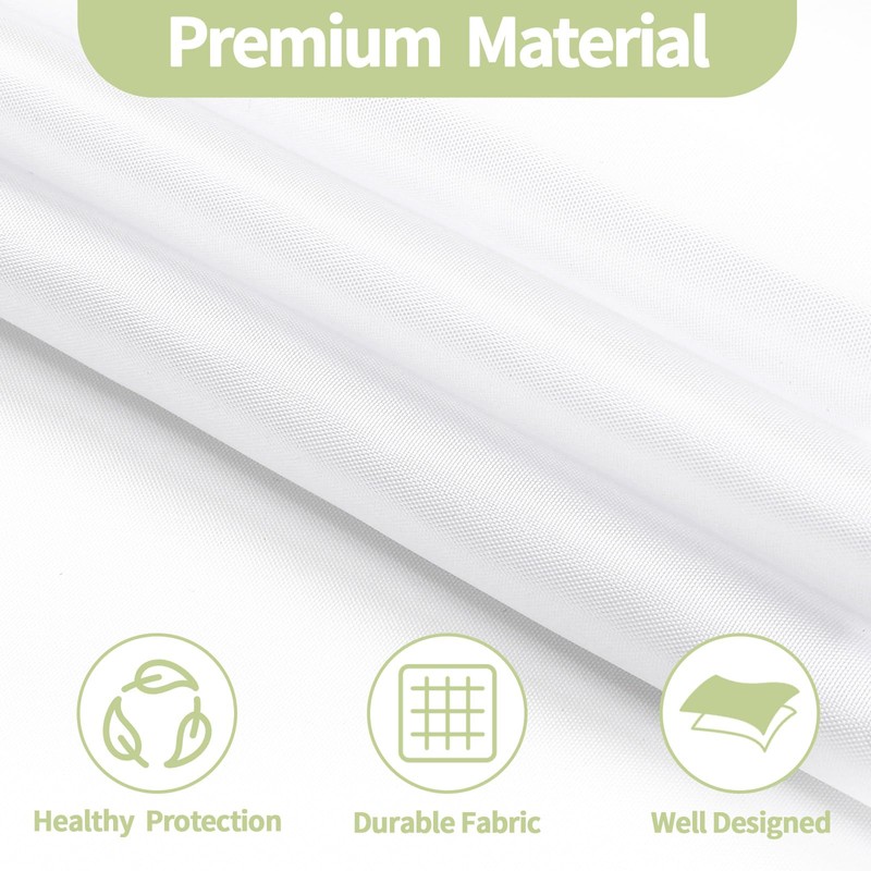 Litabel White Fabric Snap-in Shower Curtain Liner Replacement, 70W x