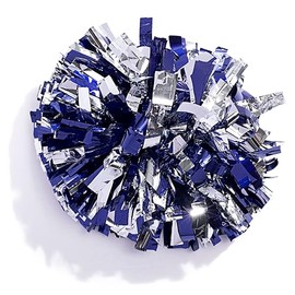 Anderson's Metallic Royal Blue and Silver Cheer Pom with Baton Handle (Each), Cheerleading, Danceline, Shaker
