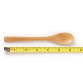 BambooMN 6.25" Reusable Solid Bamboo Teaspoons - Dining Flatware - Kitchen Utensils - 10 pcs