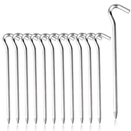 Yesmin 12pcs 7 Inch Metal Heavy Duty Tent Pegs 18 cm x 6 mm