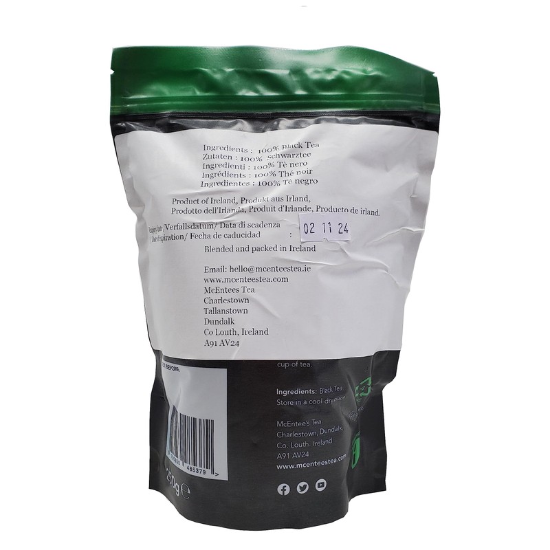 McEntee's Irish Breakfast Tea - 250g Refill Bag - Expertly