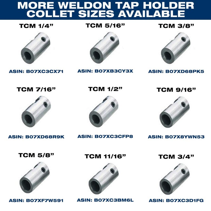 CS Unitec 3/4" Weldon Tap Holder for 1/2" Diameter Taps