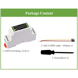 Industrial 1-Channel ESP32-S3 WiFi Relay Module, Supports WiFi/Bluetooth / RS485 Control, with Multiple Isolation Protection Circuits, Industrial-Grade Rail-Mount Case, for AIoT Market