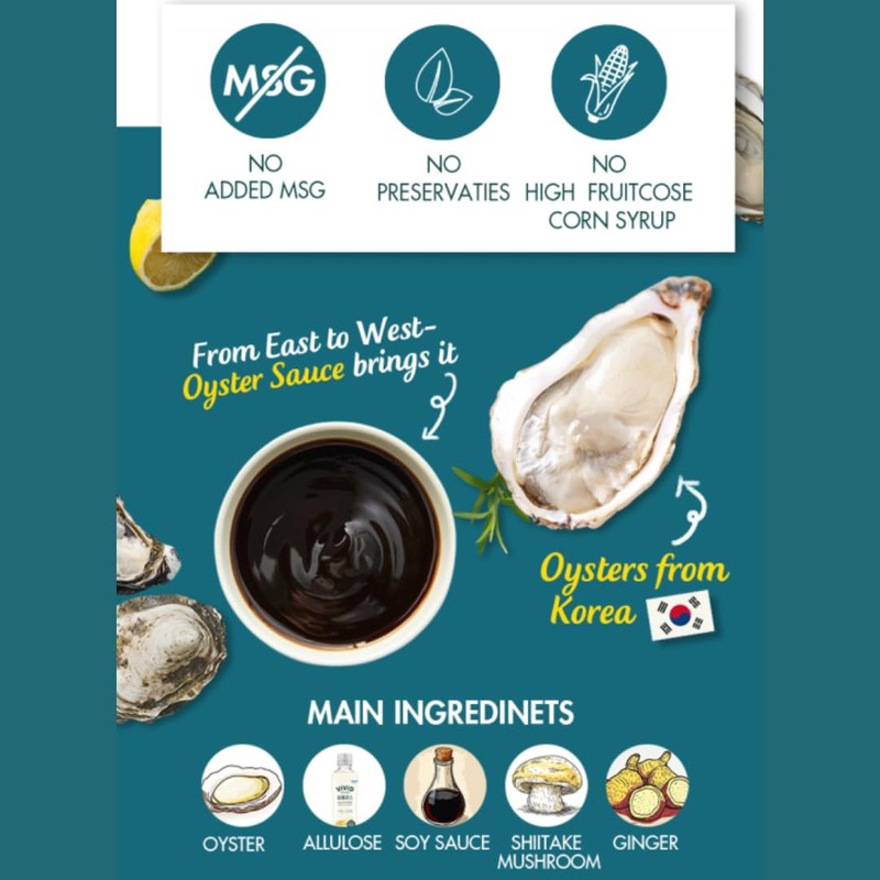 VIVID KITCHEN Oyster Sauce| Zero Sugar & Low-Calorie Sauces |