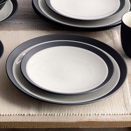 Noritake Colorwave Dinner Plate, Curve, 11", Set of 4 in Black/Graphite.,