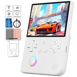 GiipGoop GiipGoop RG40XX V Handheld Game Consoles RG40XXV Retro Game Console Built-in 64G TF Card Preloaded Games 5000+ RG 40XXV Portable Gaming Console Linux 64-bit Supports WiFi Bluetooth HD Output White