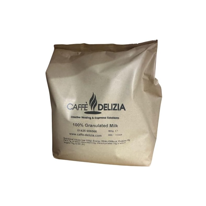 Caffe Delizia 100% Granulated Milk 1 x 500g, Perfect for