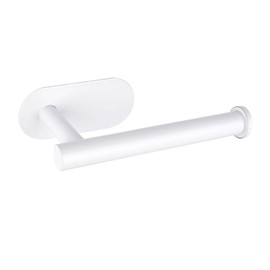 XUJIAHE Toilet Paper Holder, Rustproof Adhesive Toilet Paper Holder, Stainless Steel Toilet Roll Holder Self Adhesive, No Drilling Toilet Paper Roll Holder Stick on Wall(White)