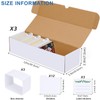 3-Pack White&Brown Trading Card Storage Box with Dividers, Cardboard Organizer
