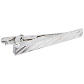 Dress Code 101 HWTP Men's Tie Clip, Silver (Choose from Simple, Tie Clip), Stylish, Business, Wedding, HWTP1189