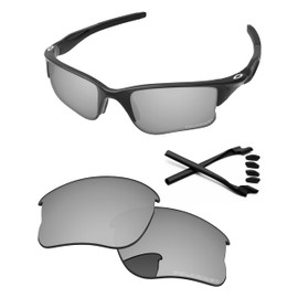 PapaViva Replacement Lenses & Rubber Kits for Oakley Half Jacket 2.0 XL OO9154 62mm Sunglass Chrome Silver Polarized
