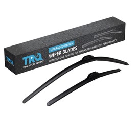 TRQ Premium Windshield Wiper Blades 16 & 26 Inch Silicone Coated & Water Repellent Wipers for Front Windshield Replacement Wiper Blades for Vehicle, Easy-Install Wipers with All-Season Performance