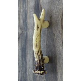 Old River Outdoors Heavy Duty 3" Antler Pull / Cabinet / Drawer Knobs (2 Pack) - 2 Sizes of Screws and Washers Included
