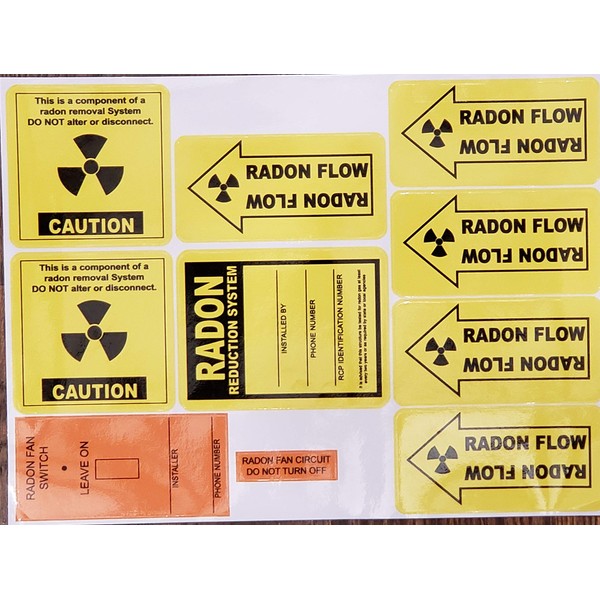 FOXCUP Radon Vent Sticker - Yellow, 8.5x11 inch, Minimalist Style,