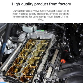 Areyourshop Valve Cover Rocker Gasket for Land Rover LR4 / Discovery 4 5.0L V8, for Range Rover 5.0L V8 2010-2016, for Range Sport 5.0L V8 2010-2016 ROV0087G ROV0087 LR010882 LR010789 LR010882