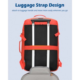 Hynes Eagle Carry on Backpack 38L Large Travel Backpack Women Flight Approved - Orange Red