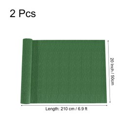 MECCANIXITY 2 Pcs Crepe Paper Roll 6.9ft Long 20 Inch Wide for Wedding Ceremony Various Large Festivals Decoration, Dark Green