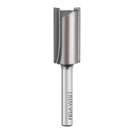 hsawbit Straight 2-Flute Router Cutter, 1/4 Inch Shank, 12mm Cut Diameter & 30mm Cut Length, Flush Trim Router Bit for Woodworking