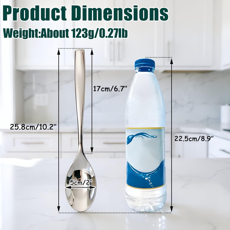 Wenkoni Serving Spoons,Thick Heavy 18/10 Stainless Steel Buffet Serving Spoons,Dishwasher