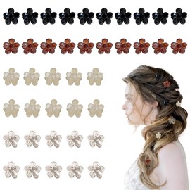 TRKETK 40 Stück Mini Haarspangen Kleine Blume Haarspangen Niedlich und Süß Mini Kralle Clips Rutschfeste Blume Robuster Griff Mehrfarbige für Mädchen Frauen und Hochzeit Partei