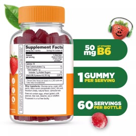 Lifeable Vitamin B6 Gummies For Kids for Nerve Function Support | 60 Gummies