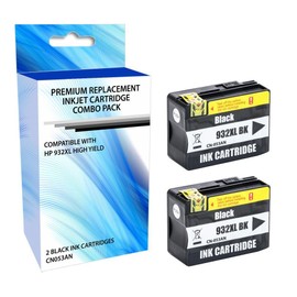 Unbranded CR315BN-ER HP 932XL High Yield Black Ink  2 Pack for HP OfficeJet Pro 6100