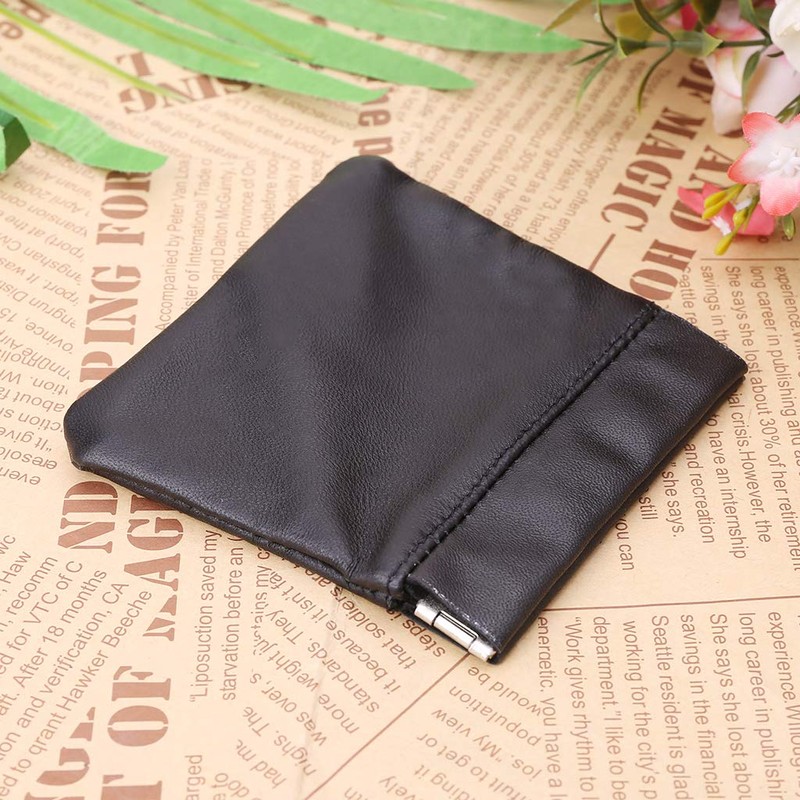 YO-HAPPY Men Ladies Genuine Leather Coin Pouch Snap Top Purse
