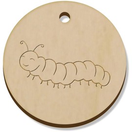 Azeeda 11 x 34mm 'Caterpillar ' Wooden Pendants/Charms (PN00069649)