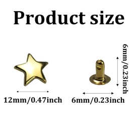 pson 100 Sets Star Leather Rivets Kit, 12mm Mixed Colour Star Rivets Studs for Clothing, Repair, Decorate, Jackets, Shoes, Bags, Belts, Purse