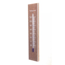 Hokco Analog Wall Thermometer Fahrenheit Scale Wood Walnut Finish 7.8 inch tall