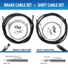 Universal Bowden Cable Set for Bicycle, 4 Bowden Cables (Gear