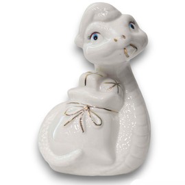 Victoria Bella Ceramic Figurine Snake-Piggy Bank 5.5" H Gift for New Year and Christmas Holidays, Symbol of 2025