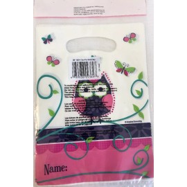 Creative Converting Owl Pal Birthday Goodie Loot Bags 8 ct Pink Purple Lime Teal Blue Butterflies